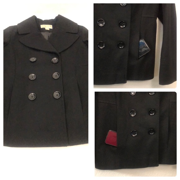 MICHAEL Michael Kors Wool, Front Pockets Double Breasted Coat/EUC - Picture 4 of 15